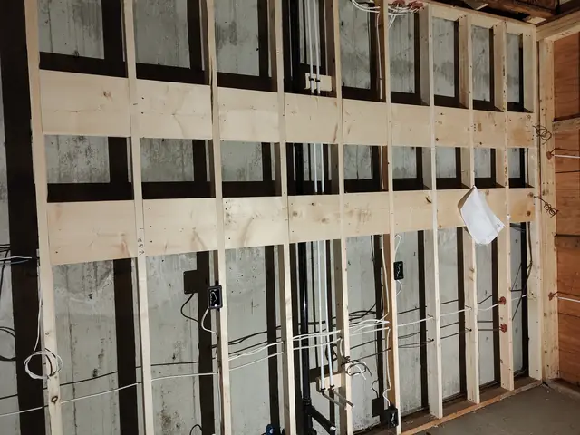 Wall framing with horizontal blocking for millwork