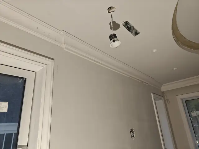 Crown moulding and window casing in a custom home